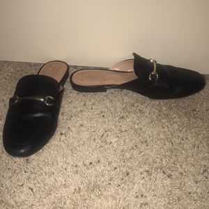 Black and Gold Mules